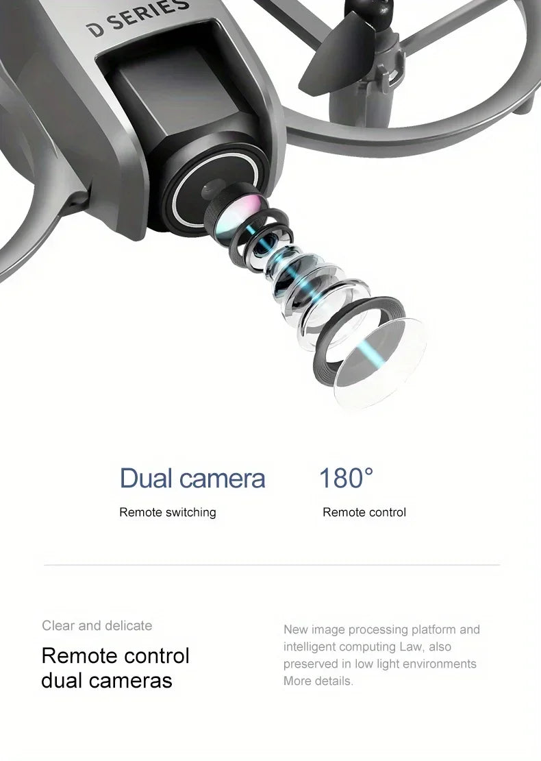 New D16 Drone HD ESC Dual Camera Propeller Safety Design Optical Stream Positioning Three Sides Obstacle Avoidance Headless Mode