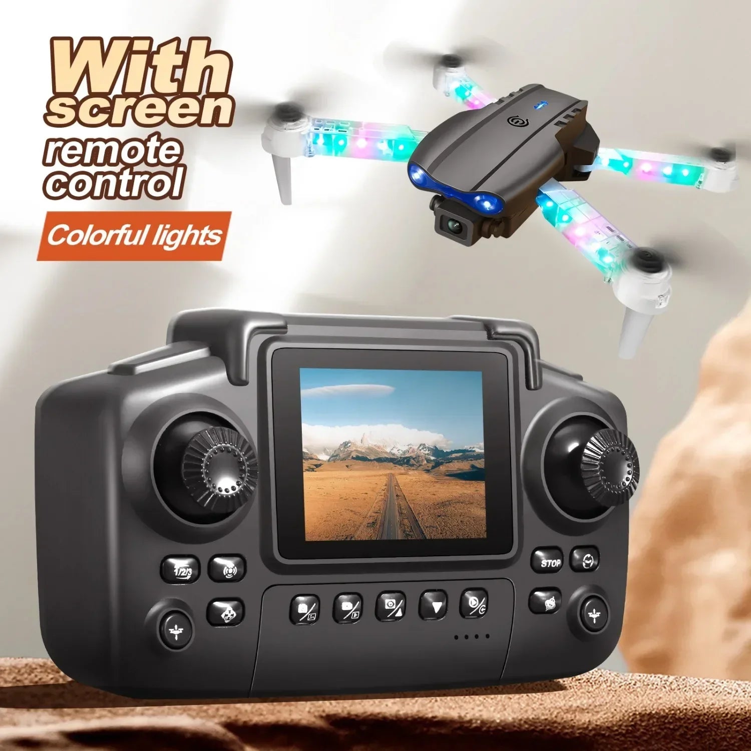 E88/E99 Drone with HD Screen Control Dual Camera Color LED Lights Light Stream Positioning ESC Technology RC Quadcopter