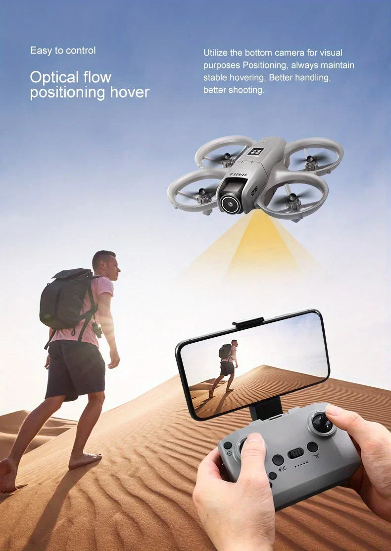 New D16 Drone HD ESC Dual Camera Propeller Safety Design Optical Stream Positioning Three Sides Obstacle Avoidance Headless Mode