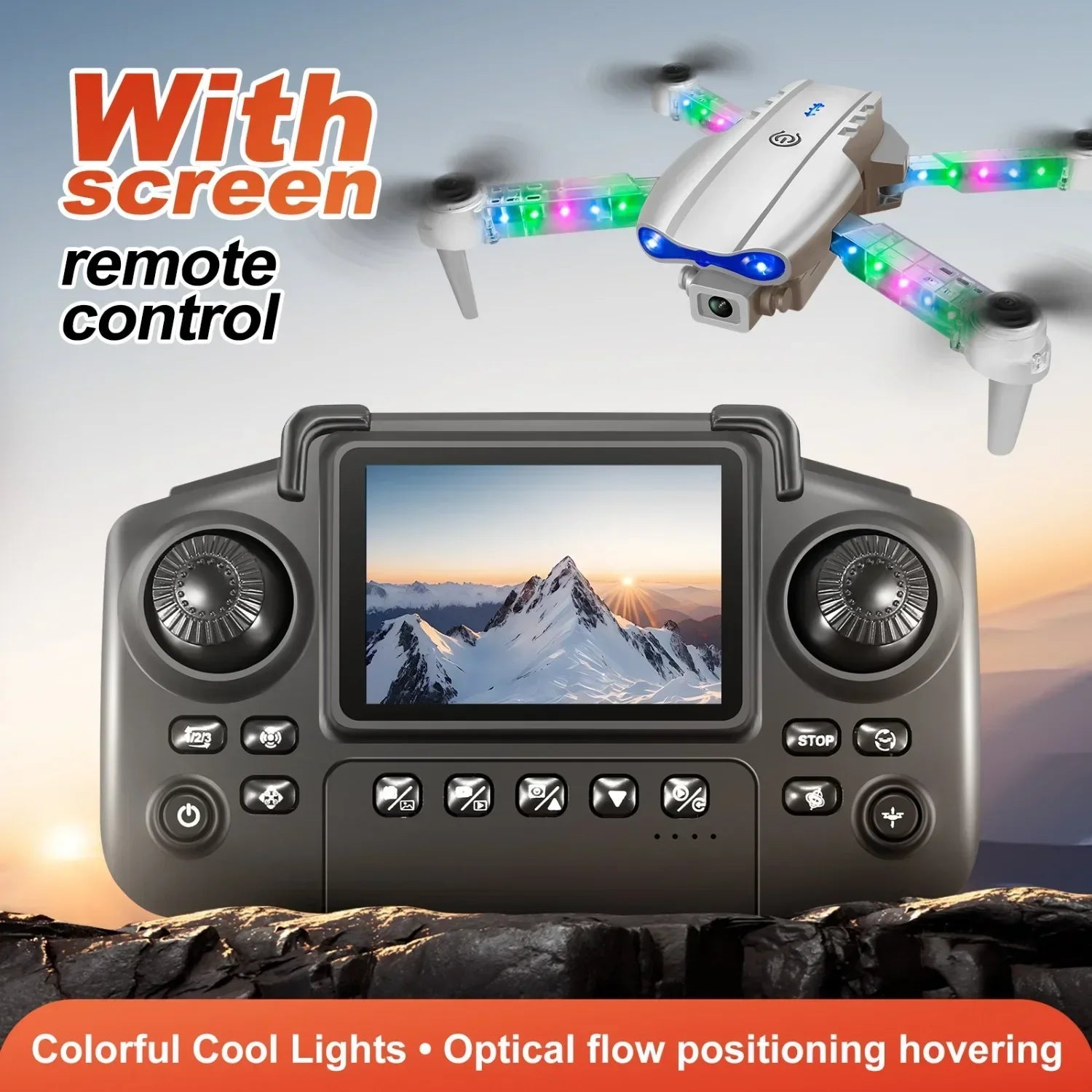 E88/E99 Drone with HD Screen Control Dual Camera Color LED Lights Light Stream Positioning ESC Technology RC Quadcopter