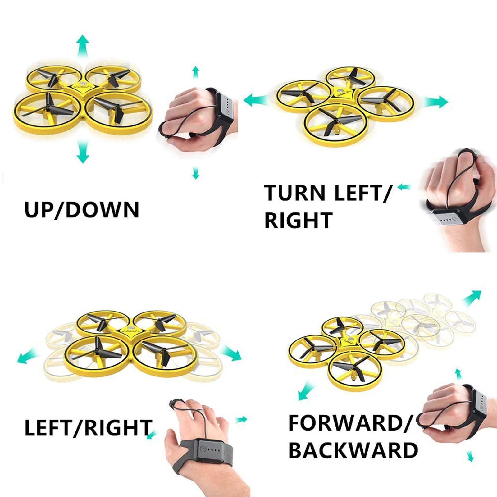 Control Drone Control Drone Infrared Obstacle Avoidance Drone with LED Light Futuristic Unmanned Aircraft Sensor Equipped Drone