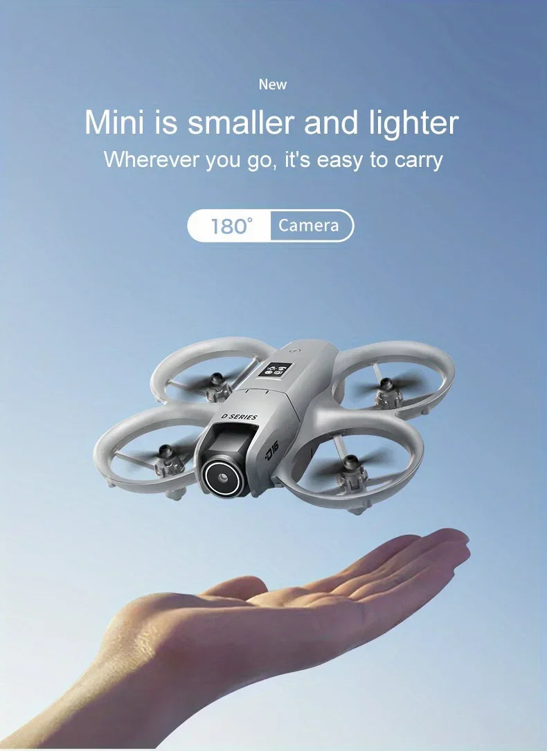 New D16 Drone HD ESC Dual Camera Propeller Safety Design Optical Stream Positioning Three Sides Obstacle Avoidance Headless Mode