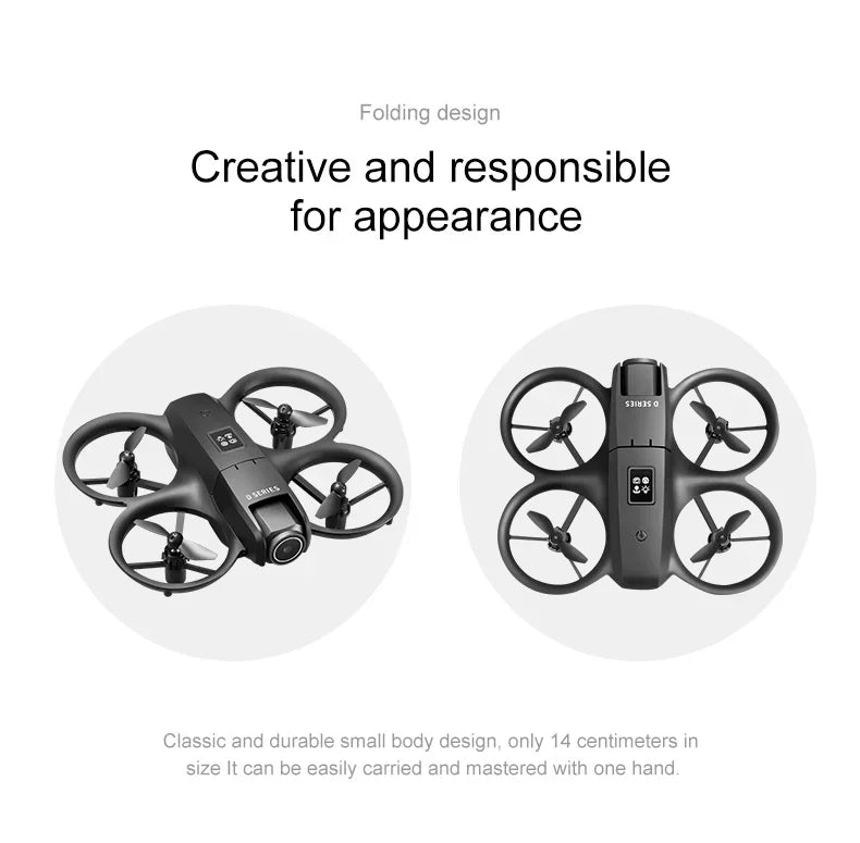 New D16 Drone HD ESC Dual Camera Propeller Safety Design Optical Stream Positioning Three Sides Obstacle Avoidance Headless Mode