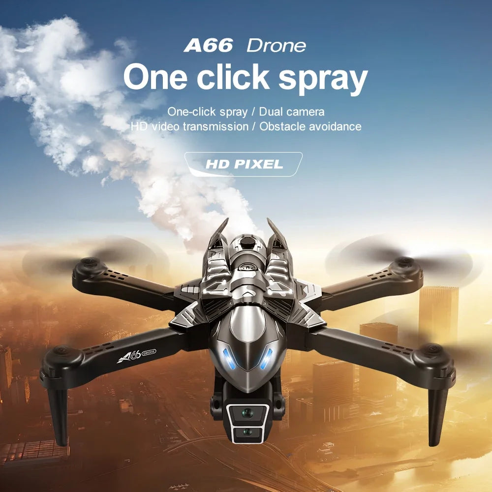 Drone Spray Fighter HD Dual Camera A66 Aerial Photography Drone Obstacle Avoidance Optical Flow with WIFI Signal Headless Mode