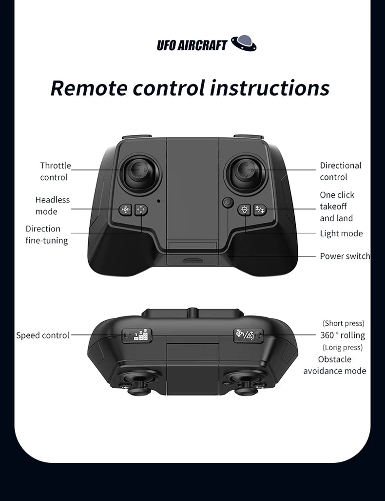 RC Drone with Camera HD UAV UFo Intelligent Obstacle 360° Avoidance Aerial Aircraft Mini Helicopter Dron 2.4G Toys For Kids gift