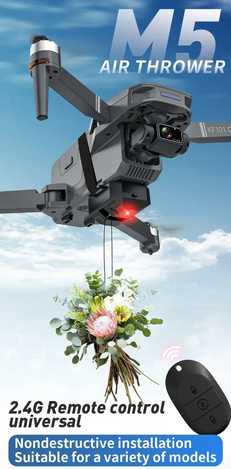 NEW Drone Airdrop System for DJI Mini 4K/Mini 4 Pro/Air 3/Mini 3 Pro/Mavic 3/Mavic Pro Aerial Thrower Fishing Rescue Send Gift