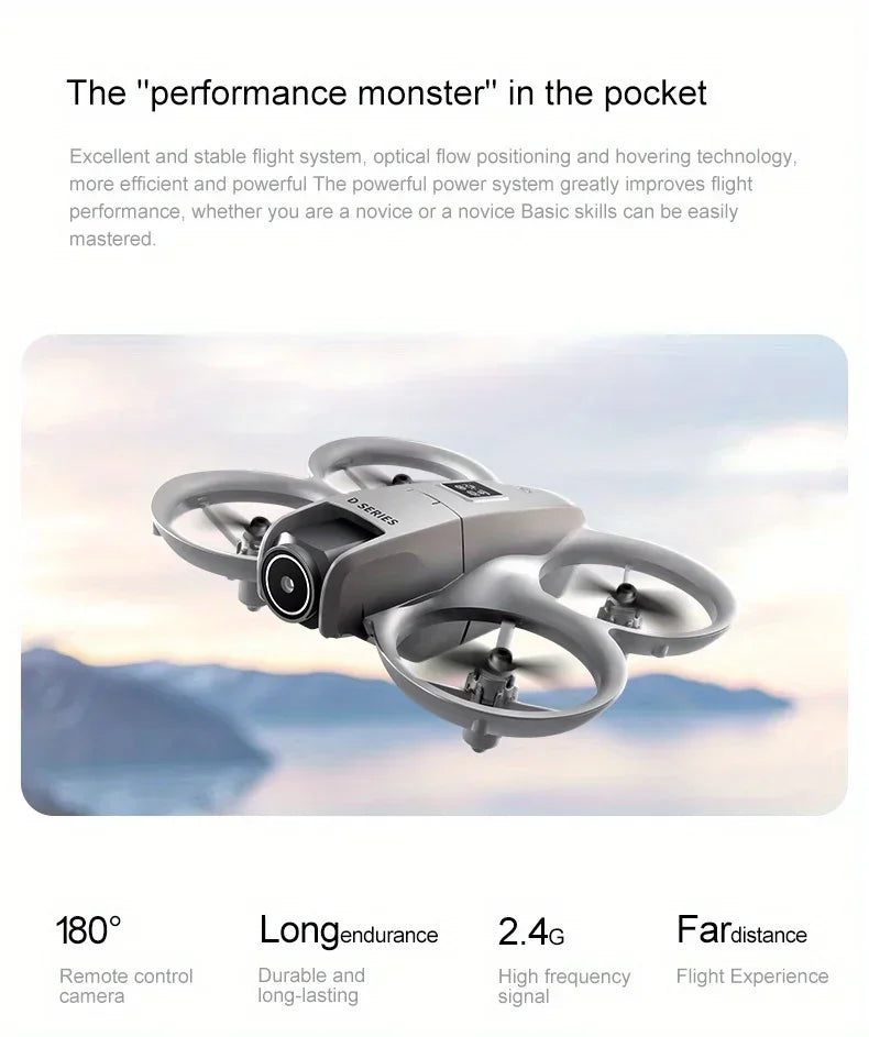 New D16 Drone HD ESC Dual Camera Propeller Safety Design Optical Stream Positioning Three Sides Obstacle Avoidance Headless Mode