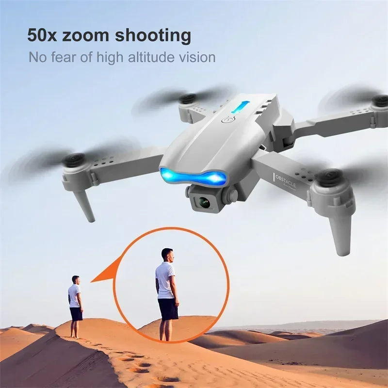 Drone With Camera 4k E99 Pro K3 Obstacle Avoidance 2.4g Rc Foldable 360 Flip Indoor Hover Headless Mode Kids Mini Helicopter