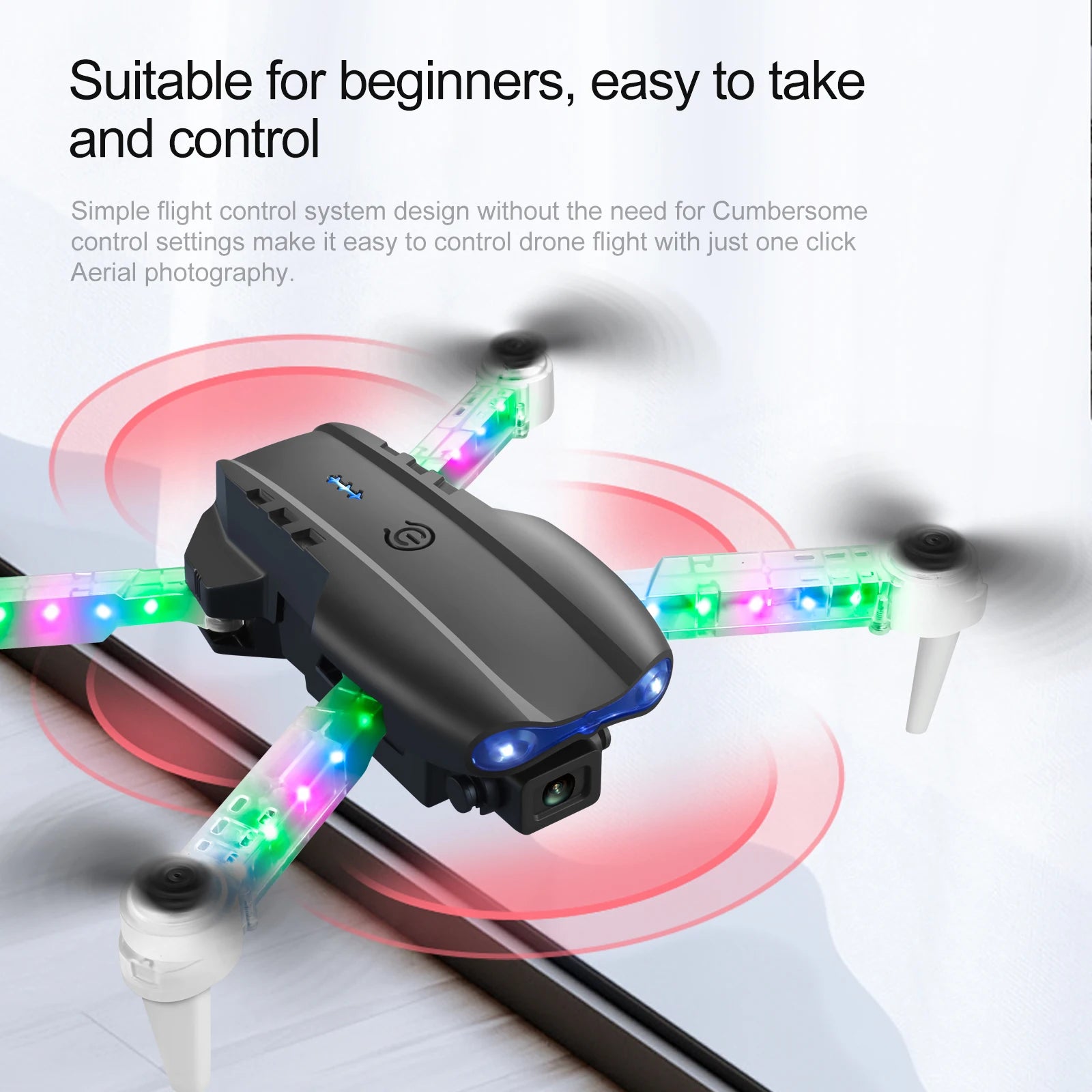 Dron profesional de control remoto, cuadricóptero E88D E99D con luz colorida, 4K, cámara HD gran angular de 1080P, WIFI, FPV, al
