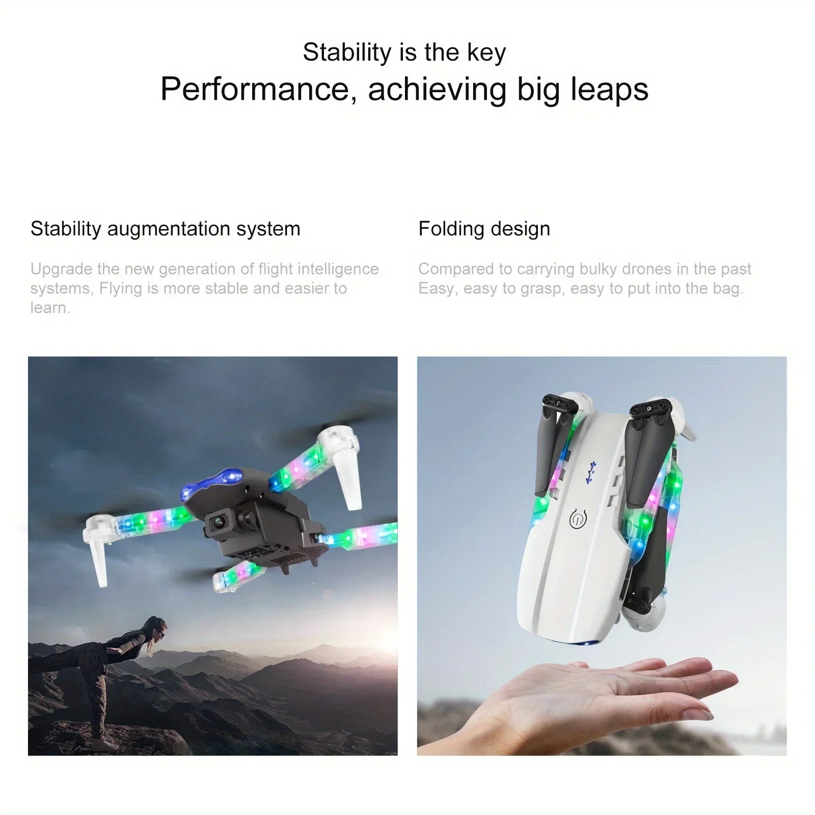 E88/E99 Drone with HD Screen Control Dual Camera Color LED Lights Light Stream Positioning ESC Technology RC Quadcopter