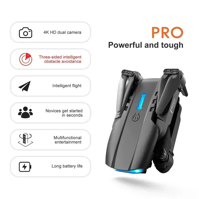 Drone With Camera 4k E99 Pro K3 Obstacle Avoidance 2.4g Rc Foldable 360 Flip Indoor Hover Headless Mode Kids Mini Helicopter