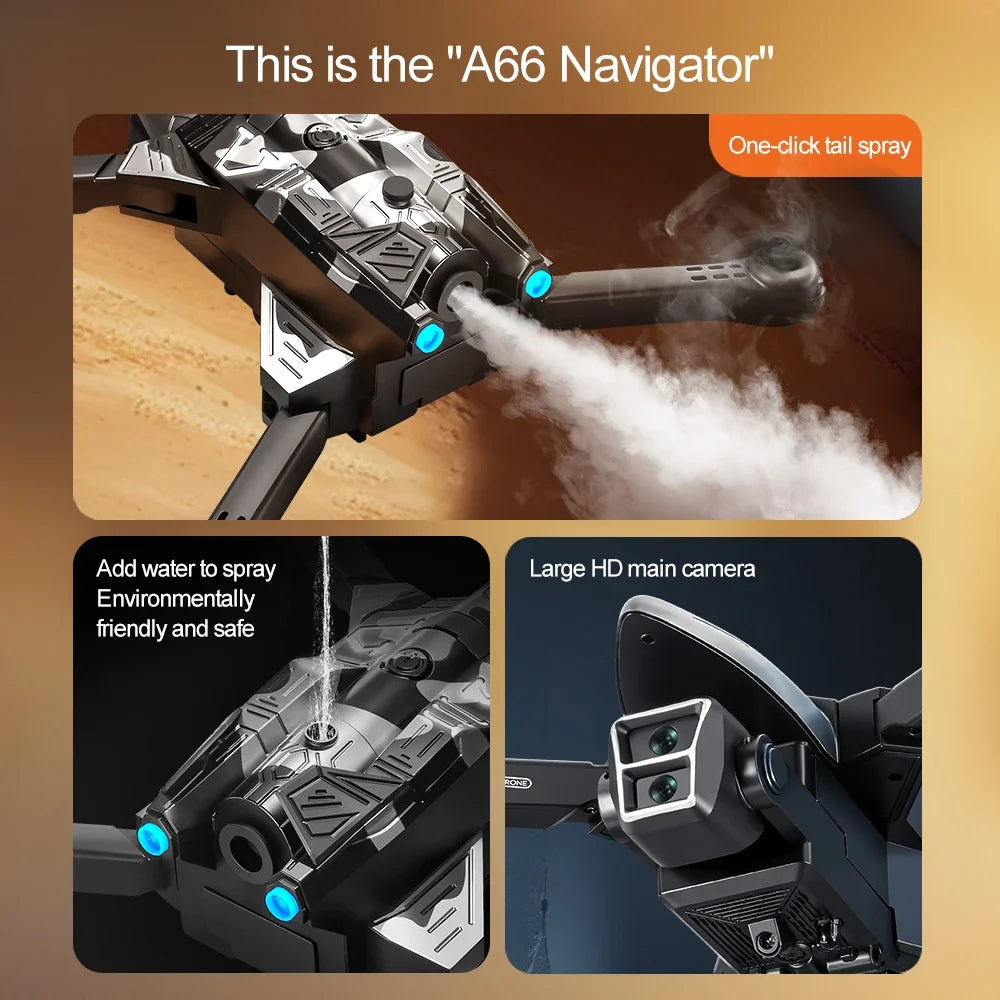 Drone Spray Fighter HD Dual Camera A66 Aerial Photography Drone Obstacle Avoidance Optical Flow with WIFI Signal Headless Mode