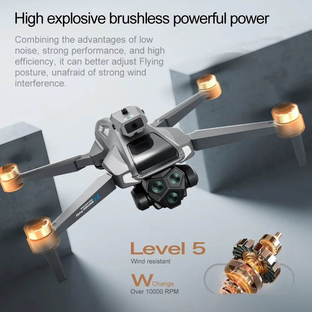 Drone Profesional 8K Dual Camera Brushless Motor Obstacle Avoidance Dron RC Helicopter Foldable Quadcopter