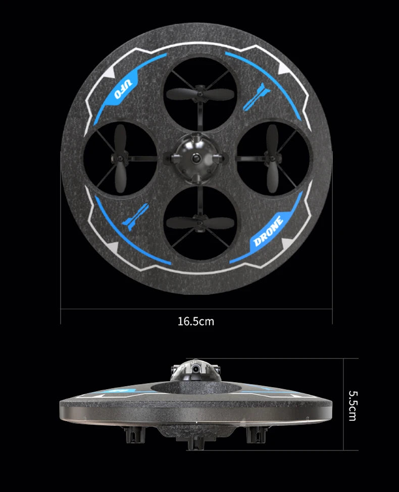 Drone with Camera Foam UAV Ufo Intelligent Obstacle Avoidance Aerial Aircraft Mini RC Helicopter Dron Toys for Kids Christmas