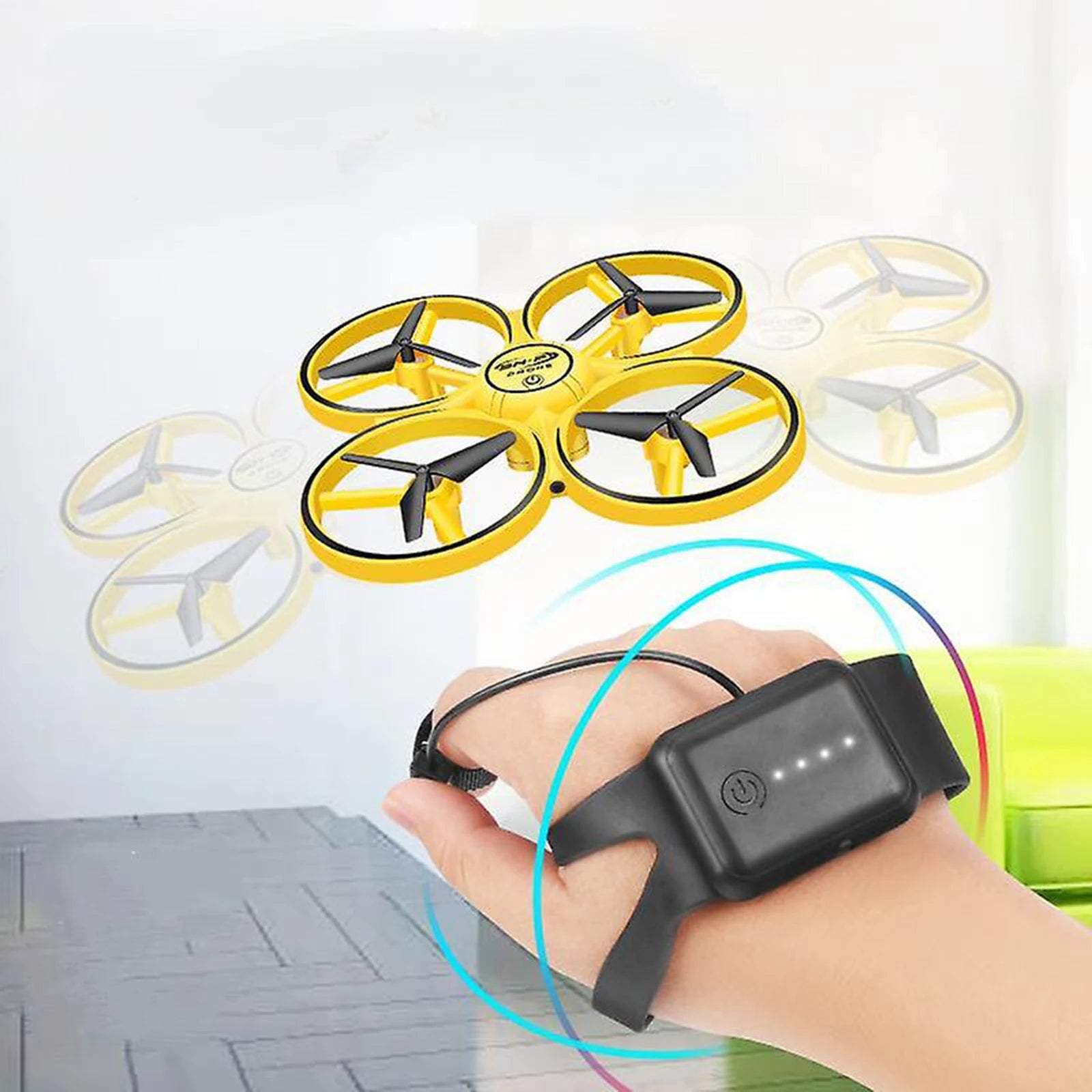 Control Drone Control Drone Infrared Obstacle Avoidance Drone with LED Light Futuristic Unmanned Aircraft Sensor Equipped Drone